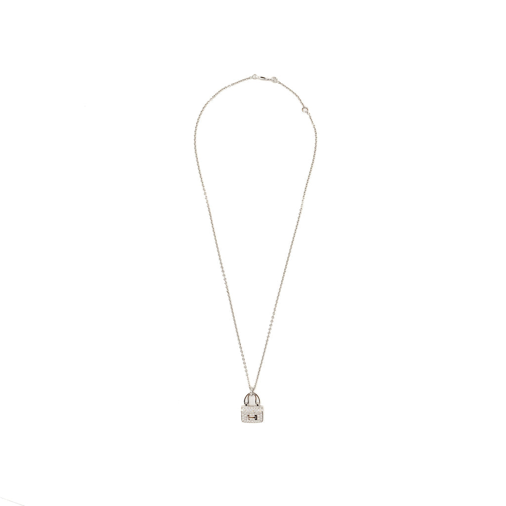 HERMES AMULETTE CONSTANCE PENDANT WHITE GOLD DIAMONDS