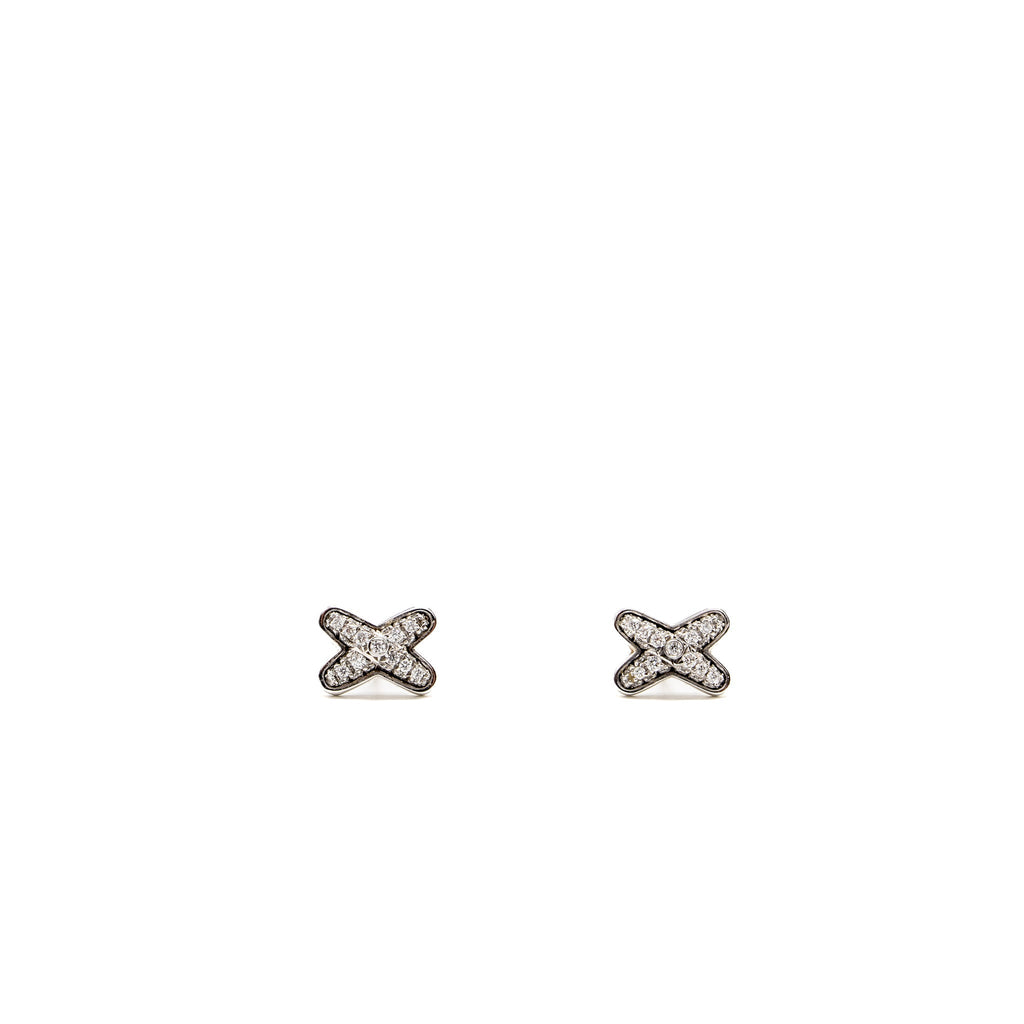 CHAUMET JEUX DE LIENS STUD EARRINGS WHITE GOLD / DIAMONDS (SELL IN SET)