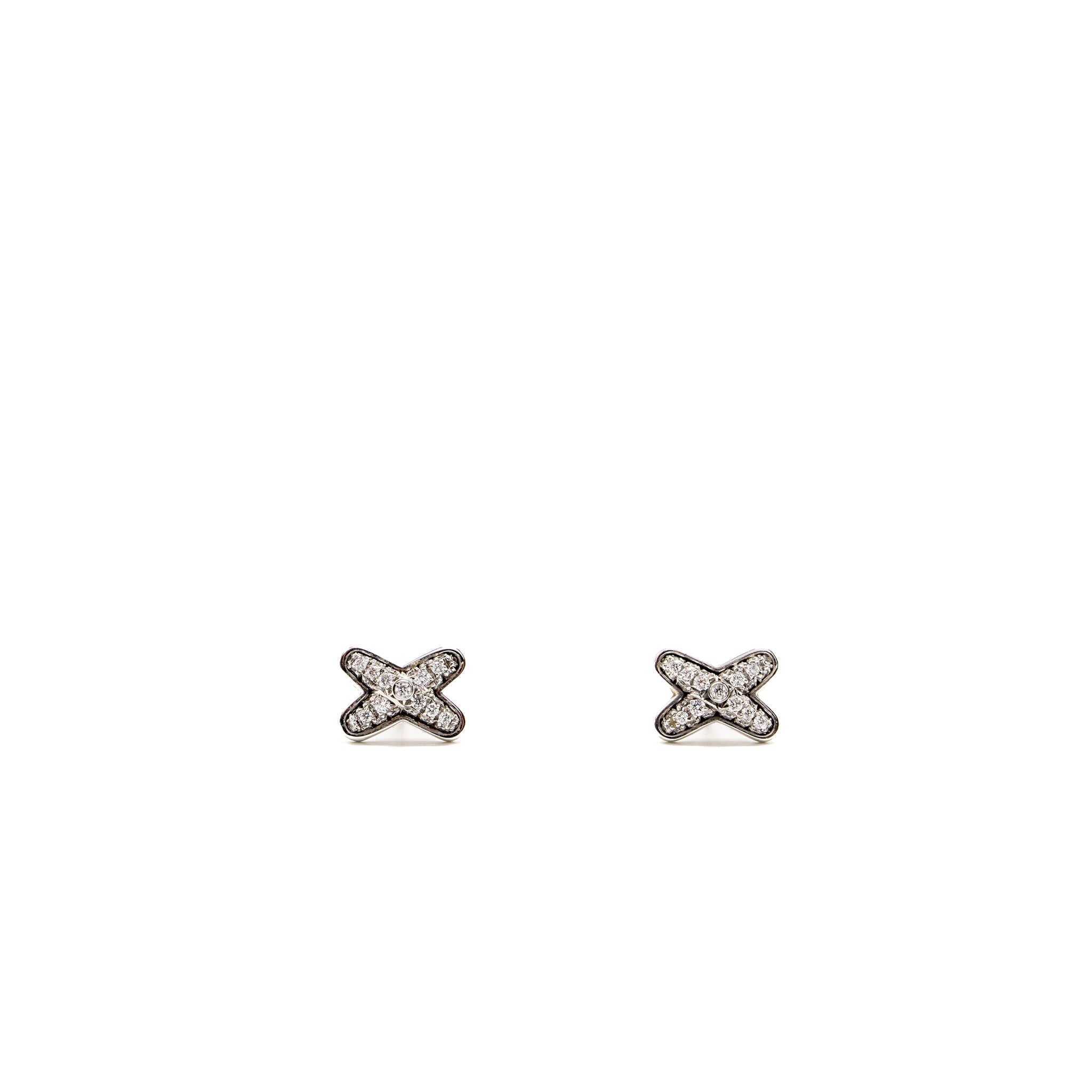 CHAUMET JEUX DE LIENS STUD EARRINGS WHITE GOLD / DIAMONDS (SELL IN SET)