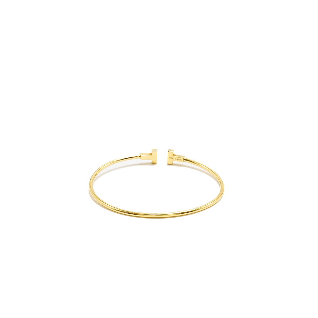 TIFFANY TIFFANY T NARROWS WIRE BRACELET YELLOW GOLD