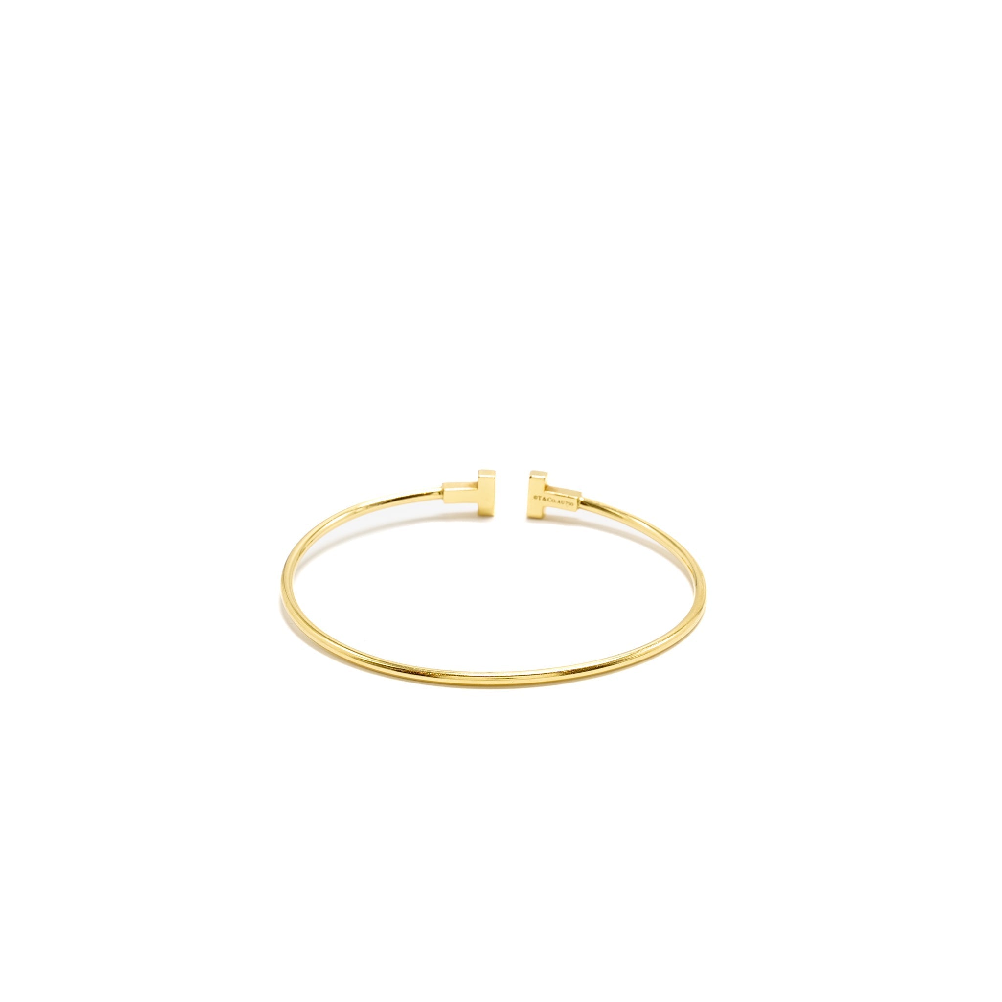 TIFFANY TIFFANY T NARROWS WIRE BRACELET YELLOW GOLD