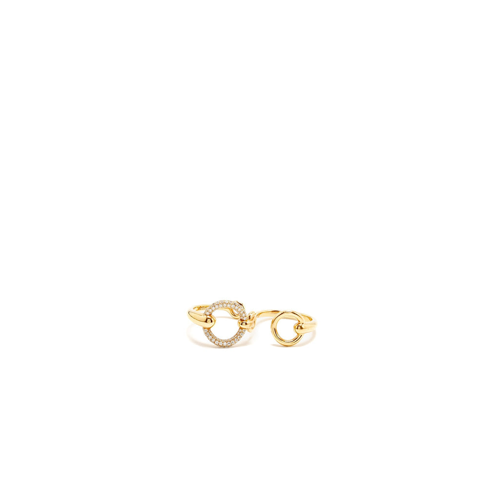 HERMES DILER D’OR DOUBLE RING ROSE GOLD/DIAMONDS