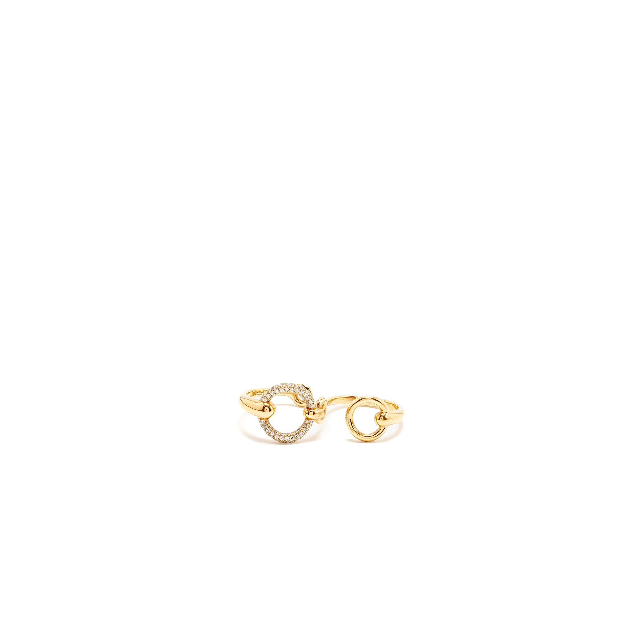 HERMES DILER D’OR DOUBLE RING ROSE GOLD/DIAMONDS