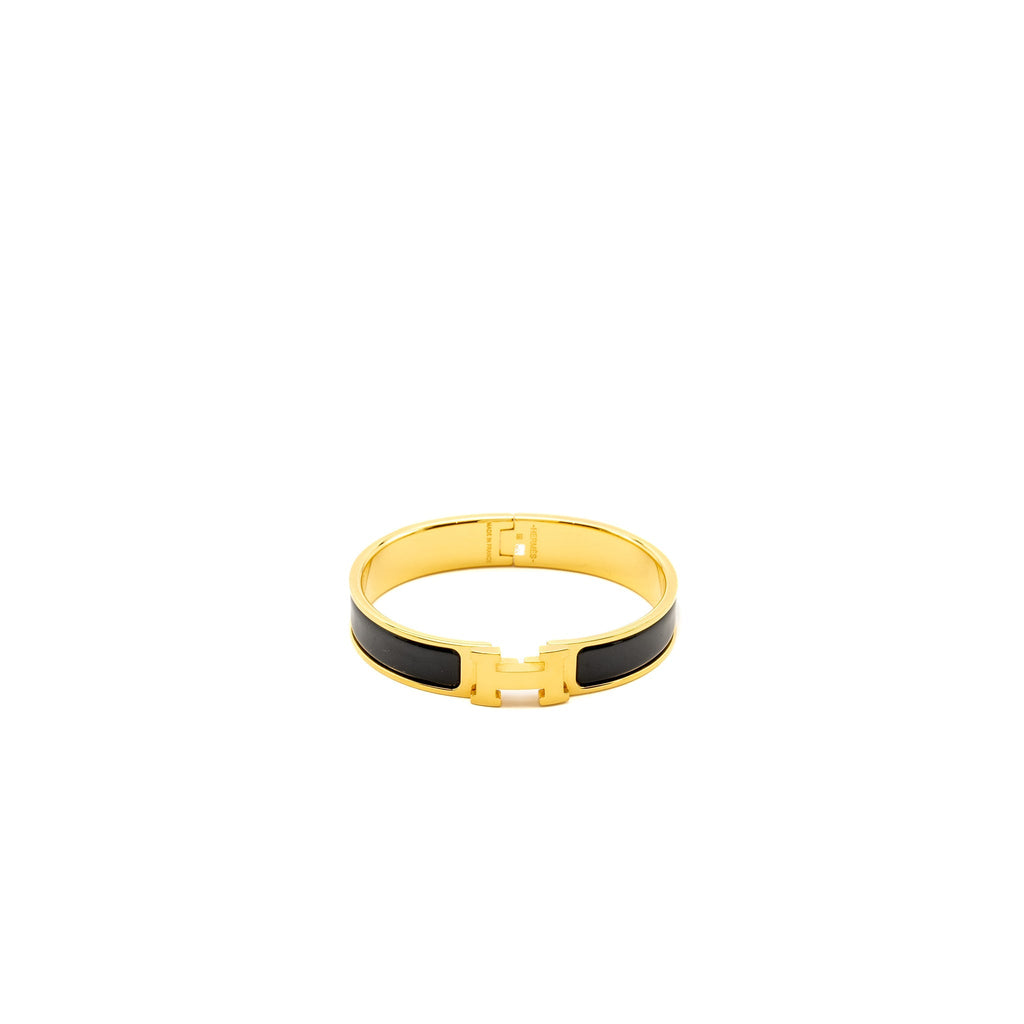 HERMES CLIC H BRACELET BLACK GHW