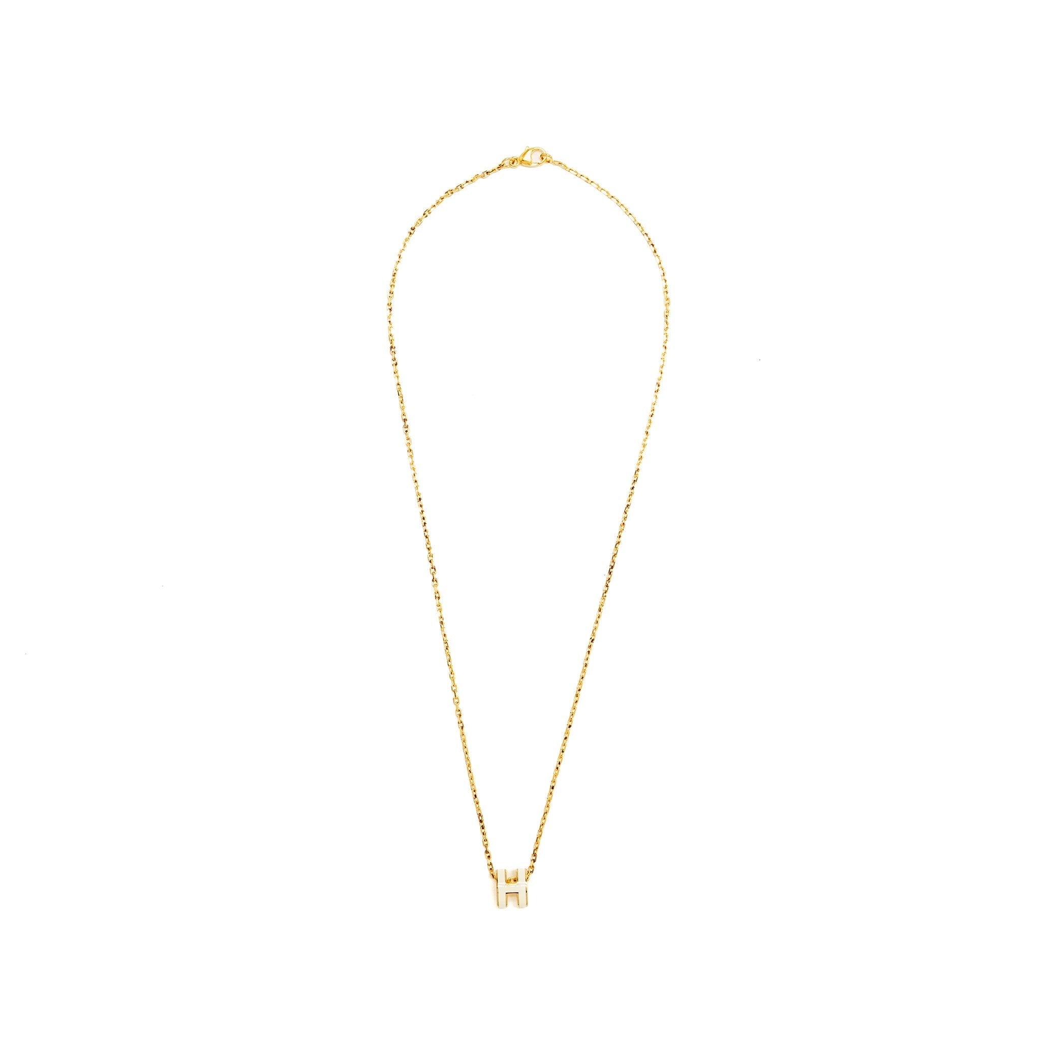 HERMES MINI POP H PENDANT BLANC GHW