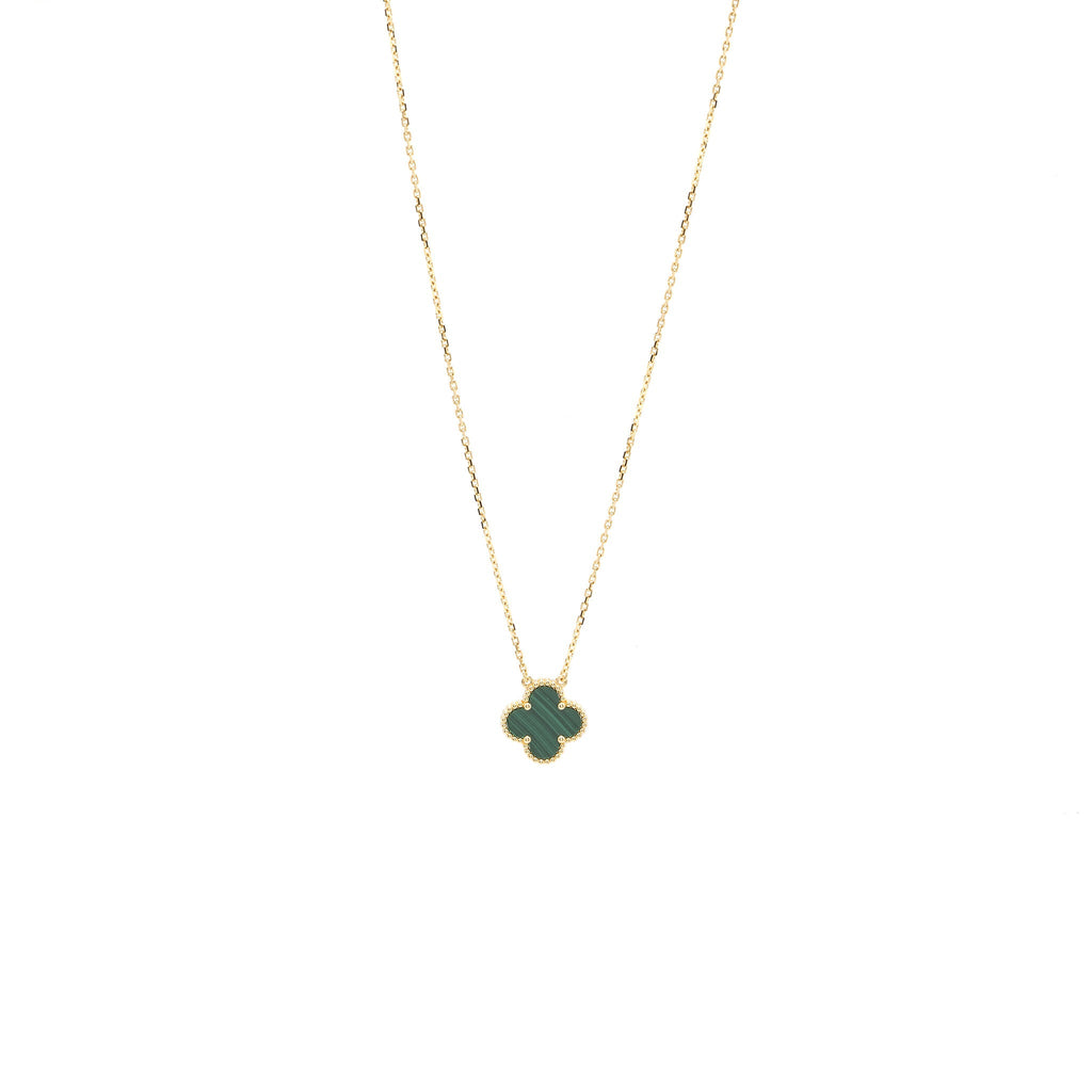 VAN CLEEF & ARPELS VINTAGE ALHAMBRA PENDANT MALACHITE YELLOW GOLD