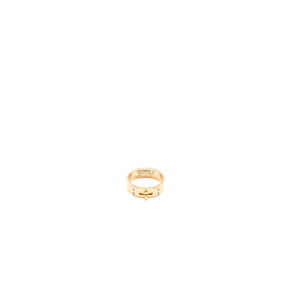 HERMES KELLY RING ROSE GOLD, 4 DIAMONDS