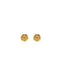 CHANEL VINTAGE ROUND CC LOGO EARCLIP GOLD TONE