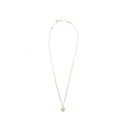 VAN CLEEF & ARPELS SWEET ALHAMBRA PENDANT WHITE MOTHER OF PEARL 18K YELLOW GOLD