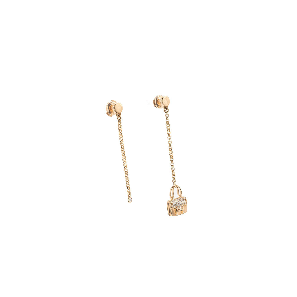 HERMES AMMULATE CONSTANCE EARRINGS ROSE GOLD, DIAMONDS