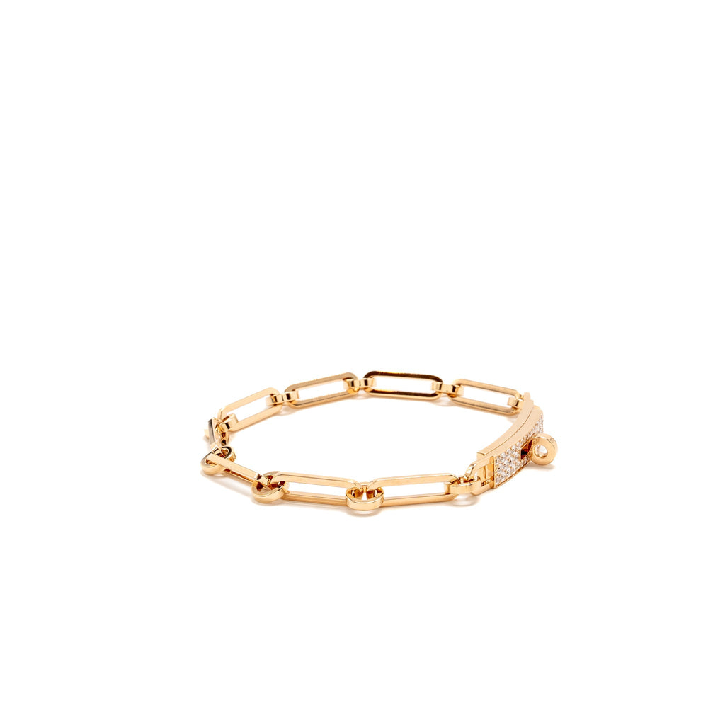 HERMES KELLY CHAINE BRACELET ROSE GOLD, DIAMONDS