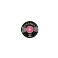 CHANEL ROUND LETTER/CC LOGO BROOCH MULTICOLOUR LIGHT GOLD TONE