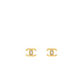 CHANEL CC LOGO WITH CRYSTAL EARRINGS GOLD TONE