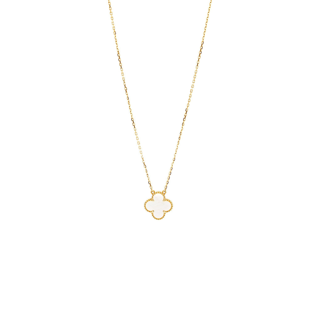 VAN CLEEF&ARPELS VINTAGE ALHAMBRA PENDANT ROSE GOLD, WHITE MOTHER OF PEARL