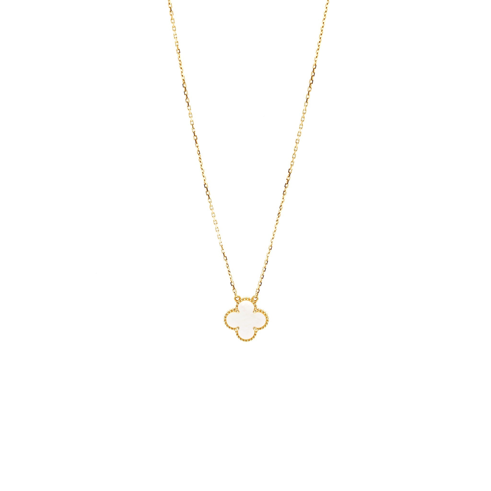 VAN CLEEF&ARPELS VINTAGE ALHAMBRA PENDANT ROSE GOLD, WHITE MOTHER OF PEARL