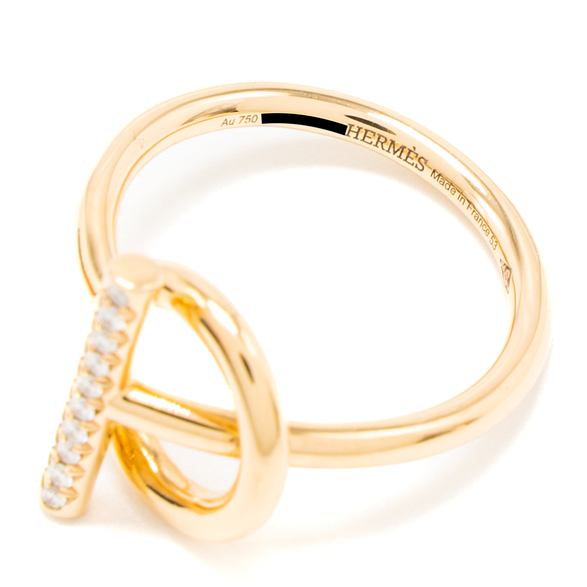 HERMES ECHAPPEE RING ROSE GOLD DIAMONDS