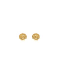 CHANEL SHELL & CC LOGO EARRINGS MULTICOLOUR CRYSTAL GOLD TONE