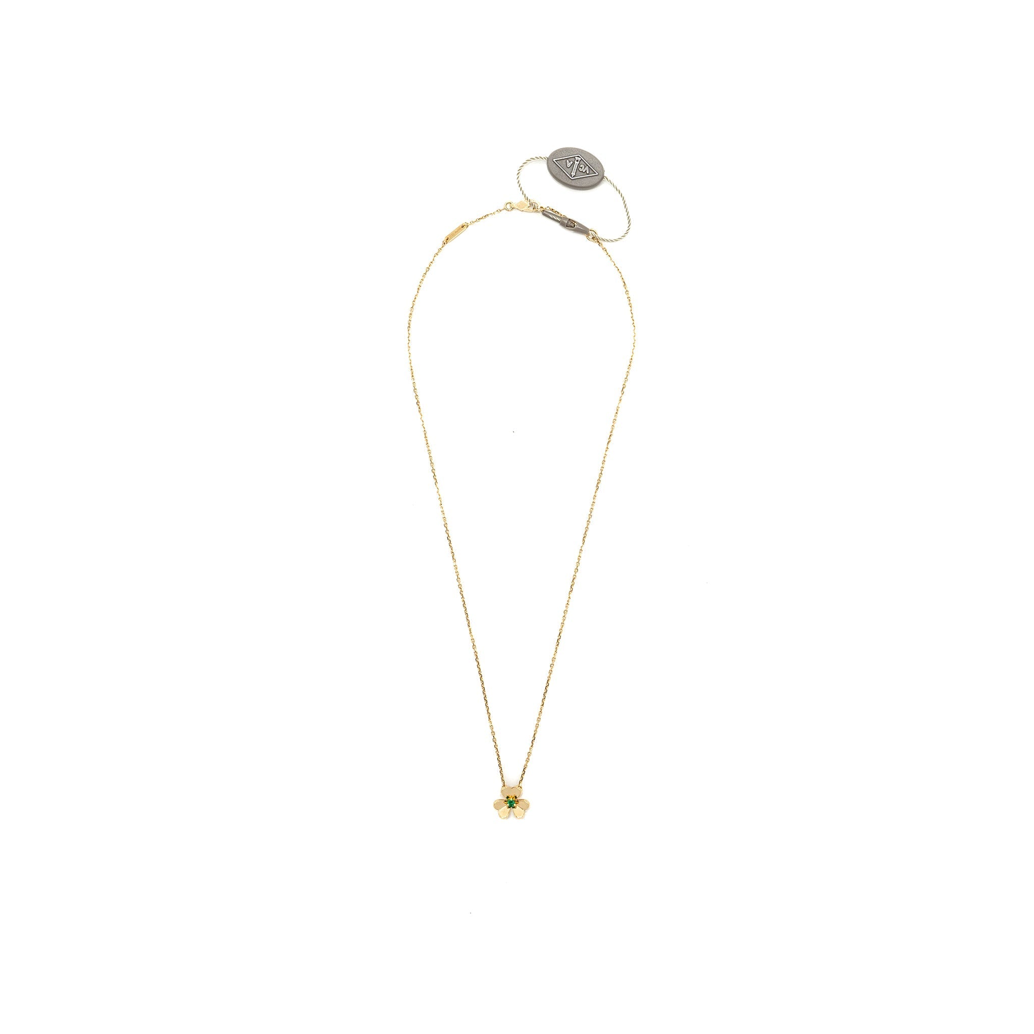 VAN CLEEF & ARPELS FRIVOLE PENDANT EMERALD YELLOW GOLD
