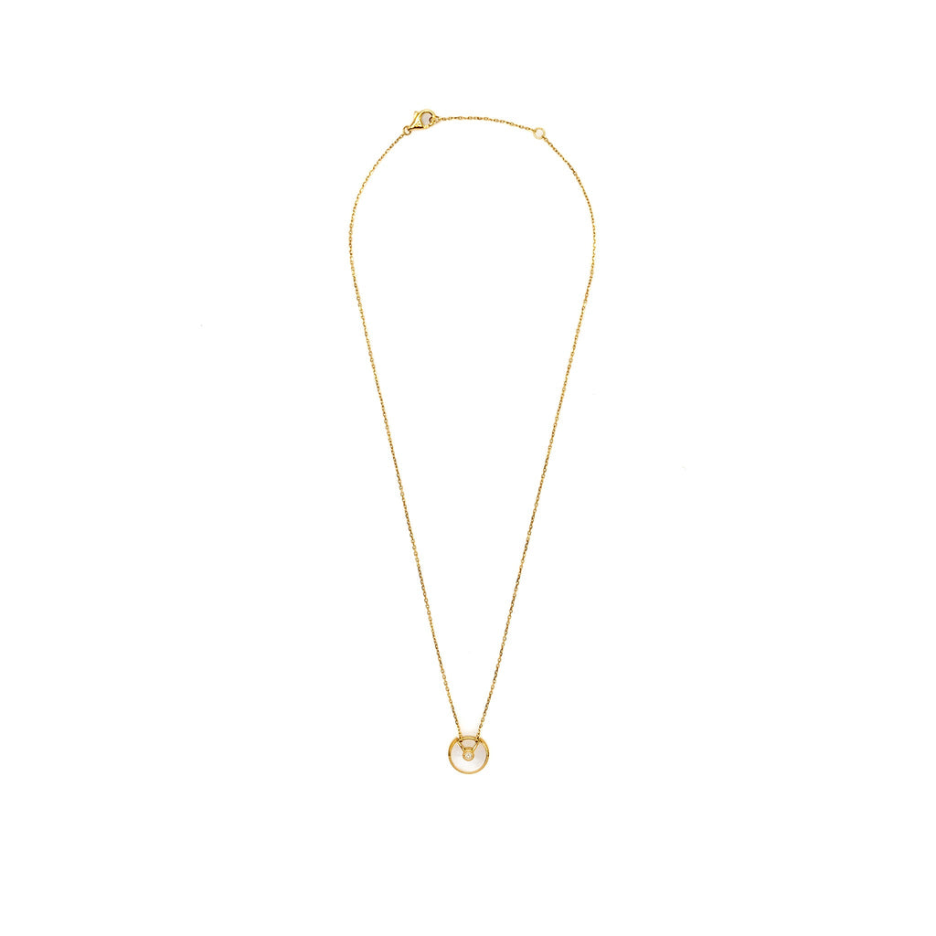 CARTIER AMULETTE DE CARTIER NECKLACE, XS MODEL MOTHER OF PEARL / YELLOW GOLD / DIAMOND