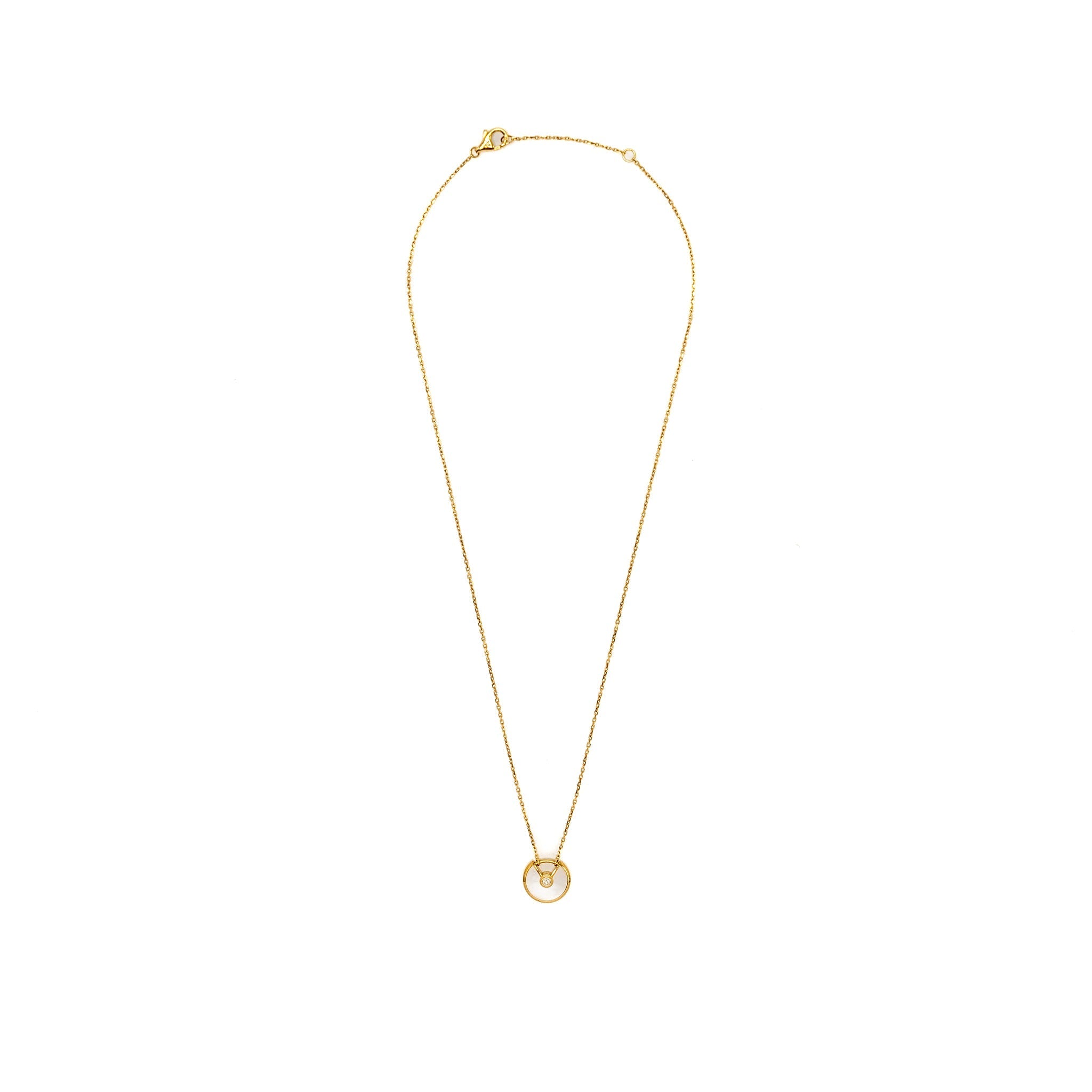 CARTIER AMULETTE DE CARTIER NECKLACE, XS MODEL MOTHER OF PEARL / YELLOW GOLD / DIAMOND