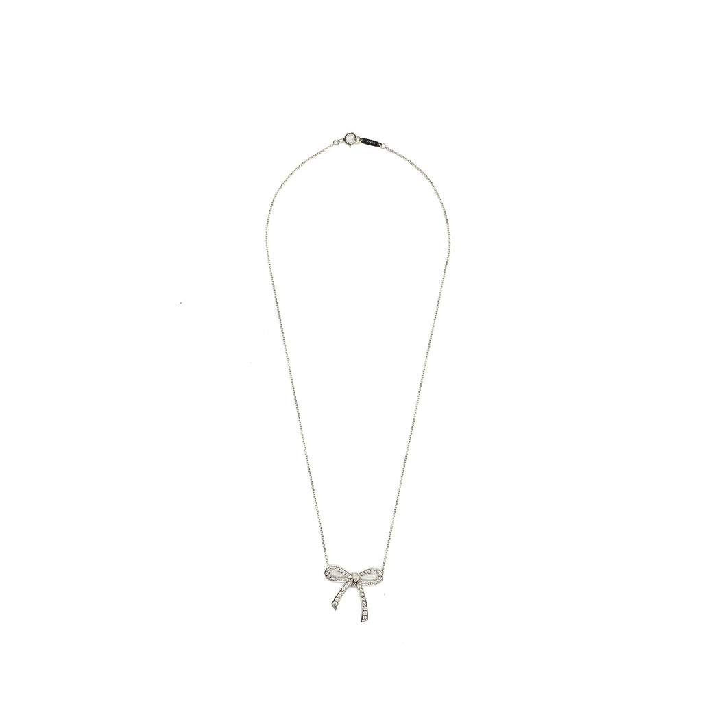 TIFFANY BOW PENDANT PLATINUM, DIAMONDS
