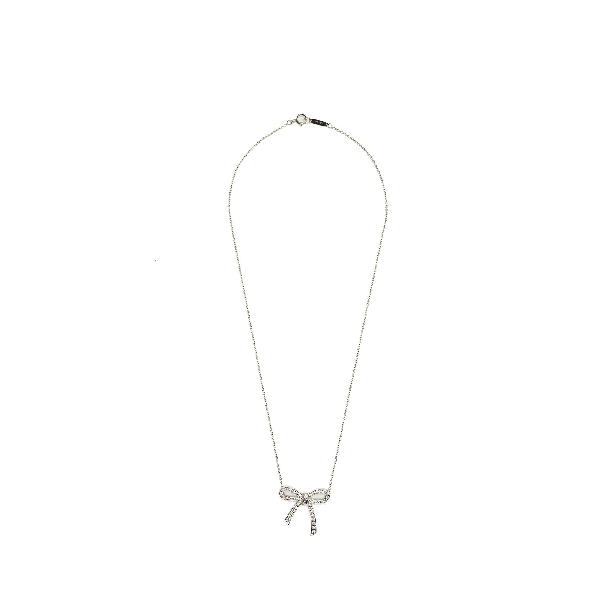 TIFFANY BOW PENDANT PLATINUM, DIAMONDS