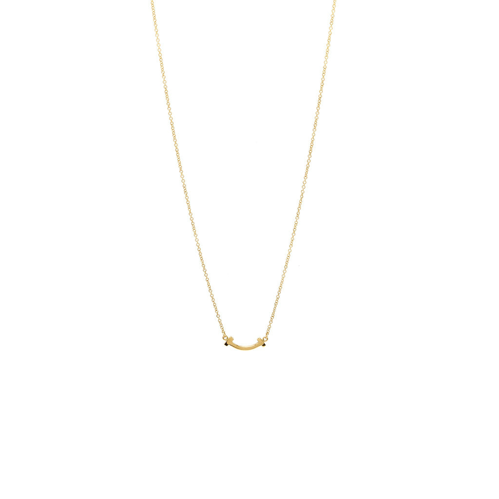 TIFFANY T SMILE MINI PENDANT 18K YELLOW GOLD