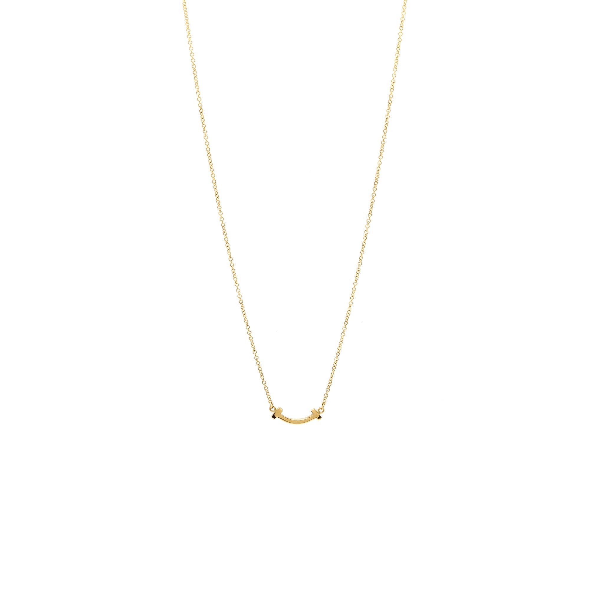TIFFANY T SMILE MINI PENDANT 18K YELLOW GOLD