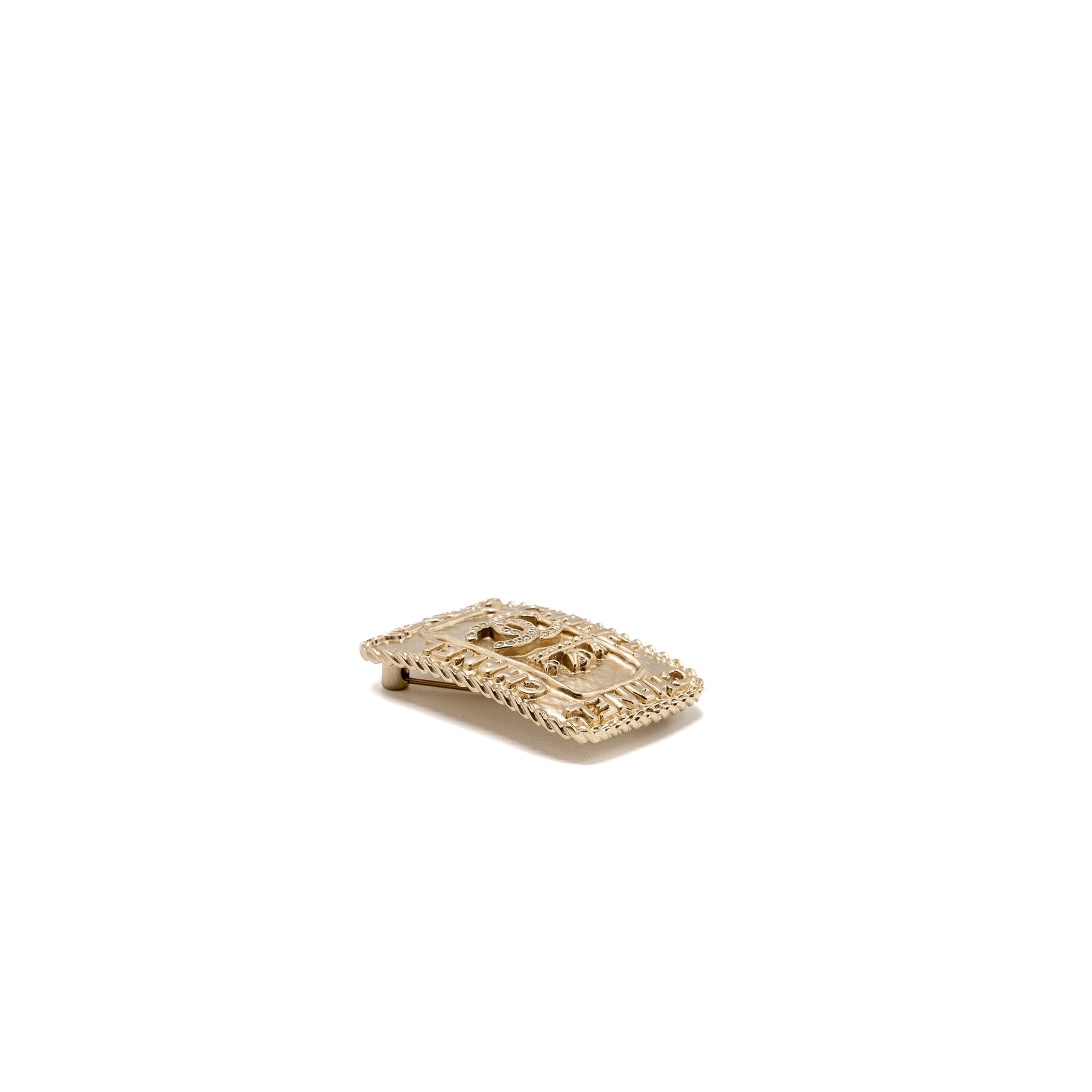 CHANEL CC LOGO AND CROWN BROOCH CRYSTAL LGHW