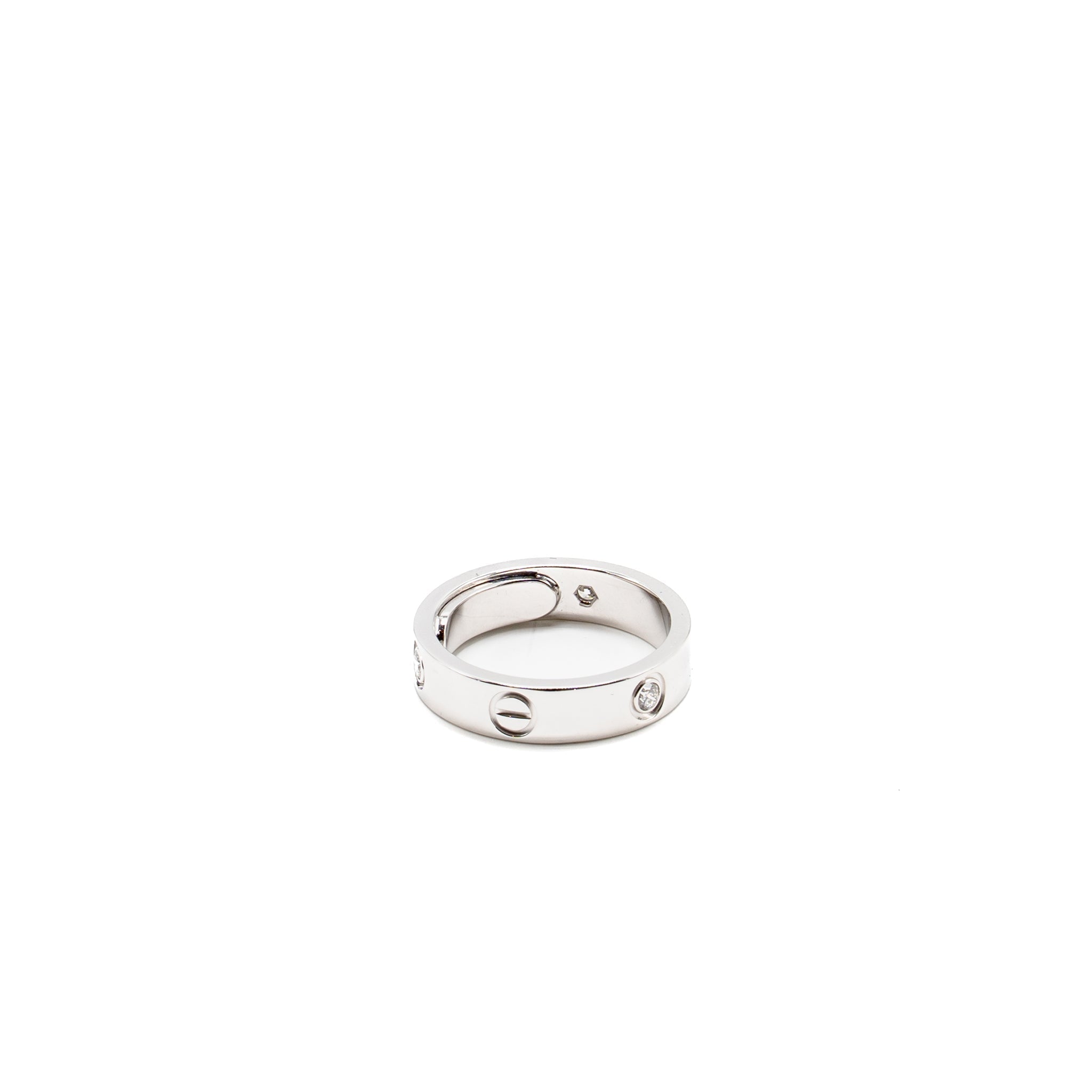 CARTIER LOVE RING WHITE GOLD WITH 3 DIAMONDS
