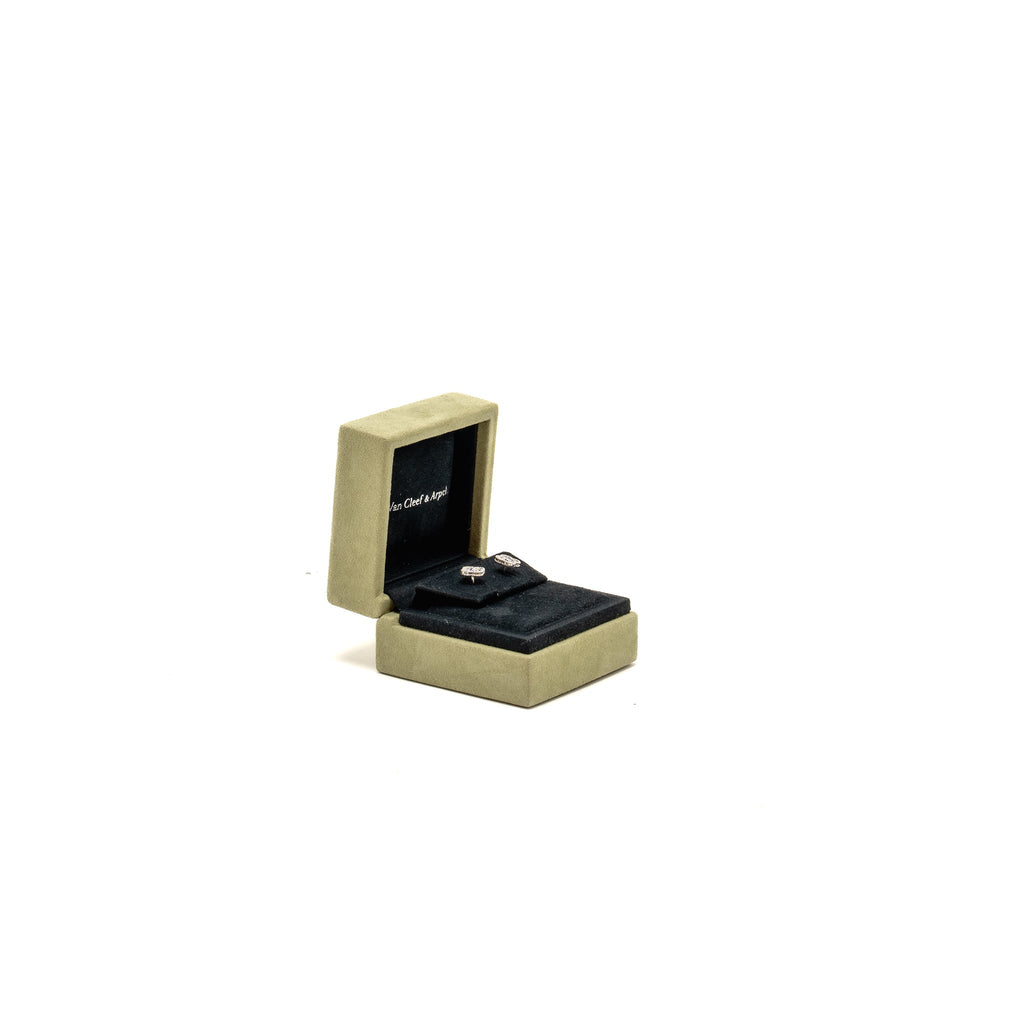 VAN CLEEF & ARPELS SWEET ALHAMBRA EARSTUDS WHITE GOLD, DIAMONDS