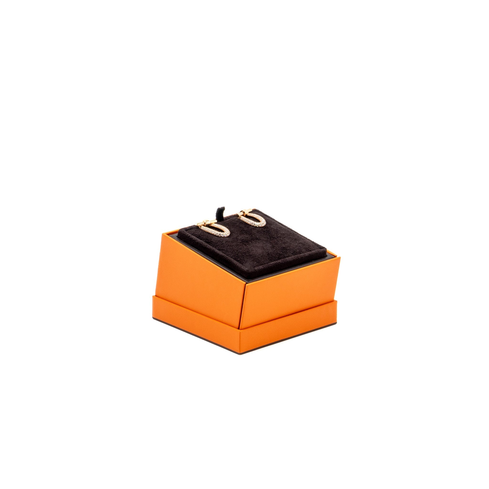 HERMES ADAGE PENDANT EARRINGS ROSE GOLD DIAMONDS