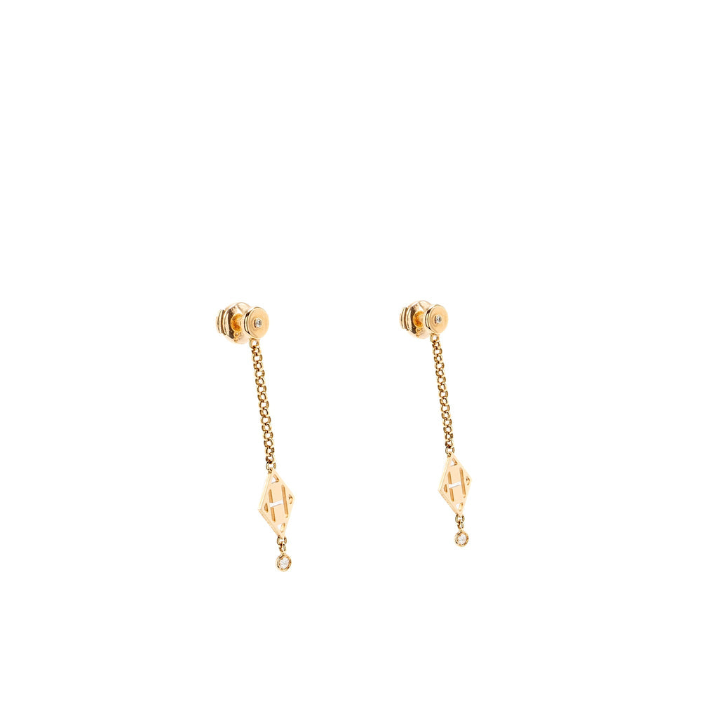 HERMES GAMBADE H EARRINGS ROSE GOLD DIAMONDS