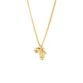 CHANEL 23A AFRICA MAP NECKLACE FAUX PEARL/STRASS GOLD TONE
