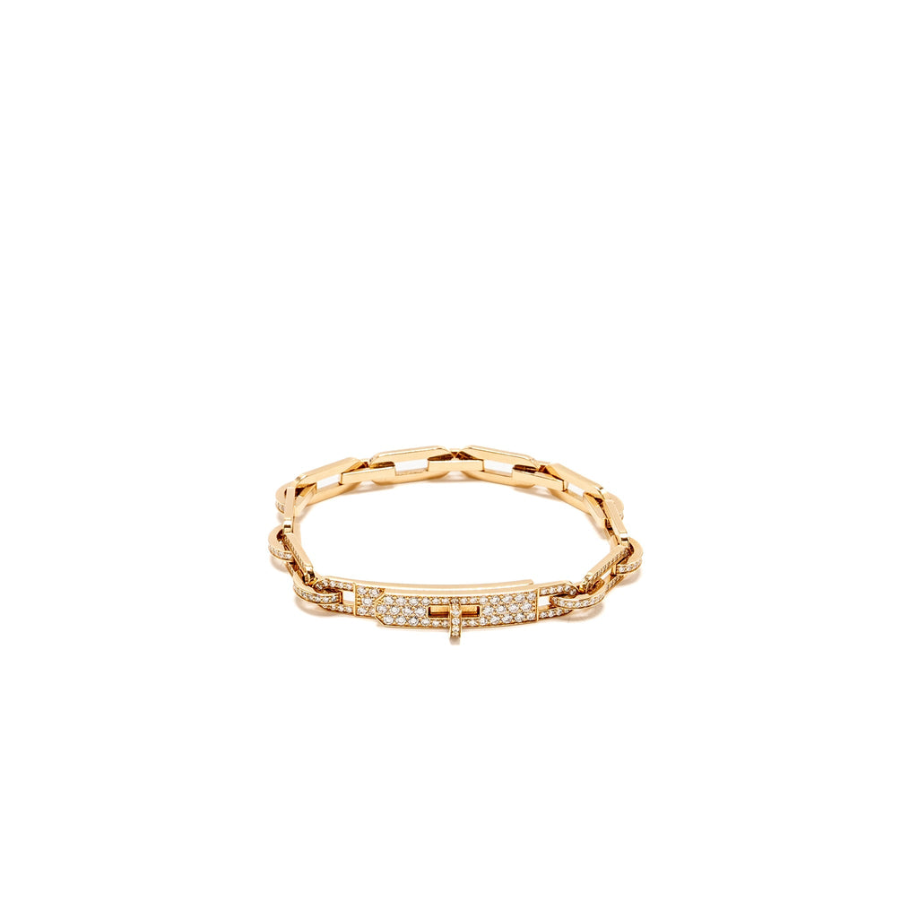 HERMES KELLY CHAINE BRACELET ROSE GOLD/ DIAMONDS