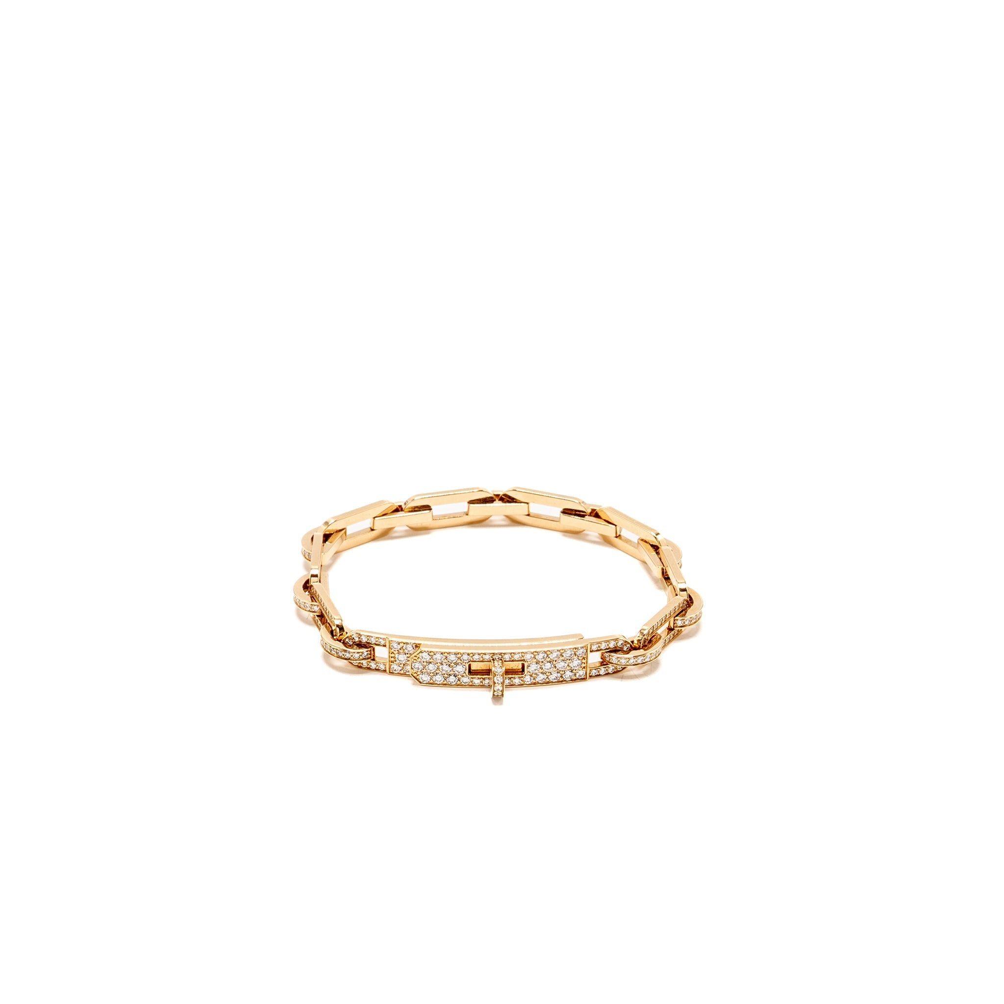 HERMES KELLY CHAINE BRACELET ROSE GOLD/ DIAMONDS