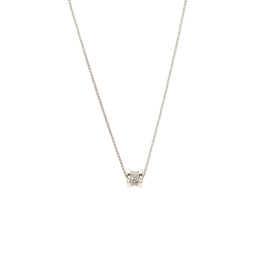 BVLGARI MINI B.ZERO1 NECKLACE WHITE GOLD DIAMONDS