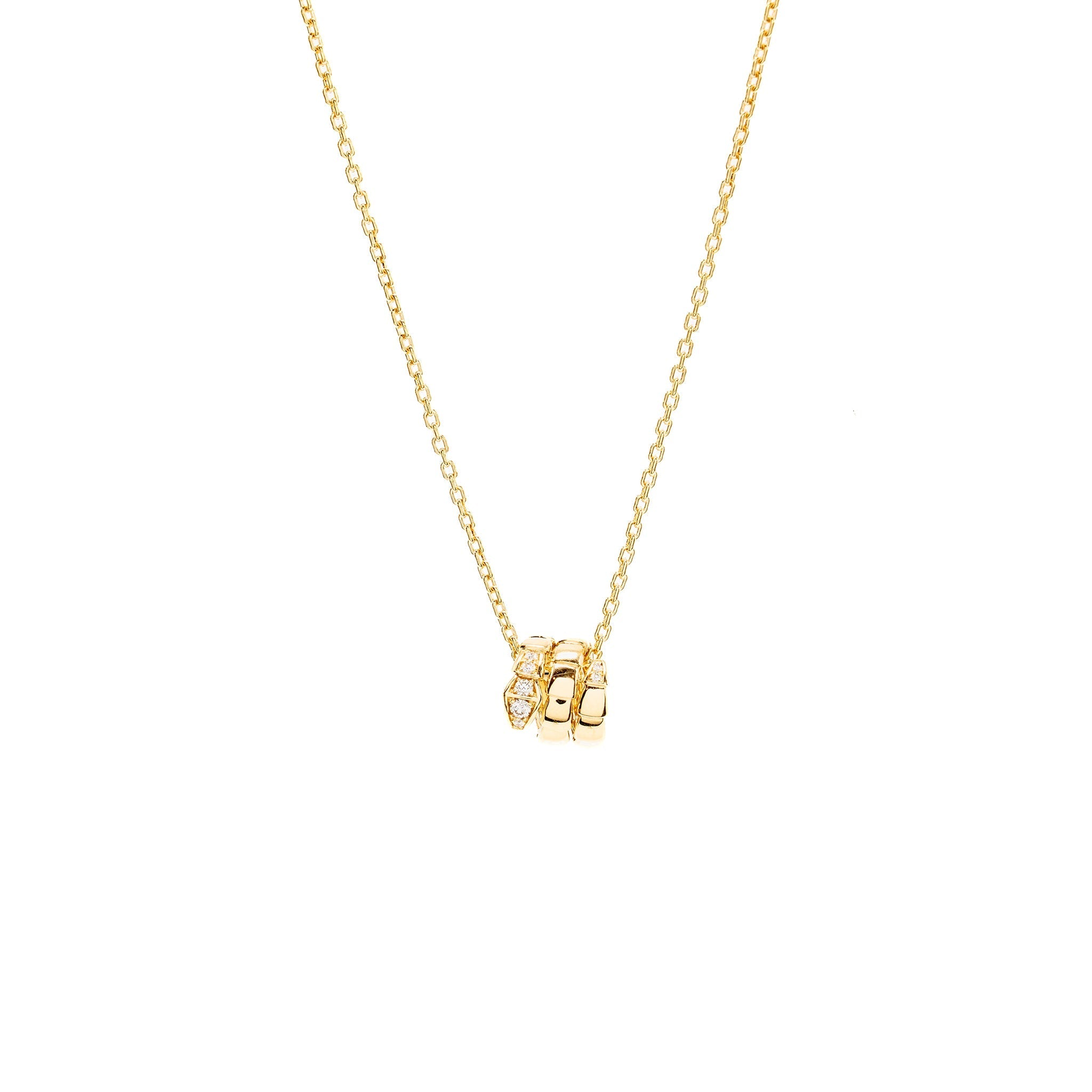 BVLGARI SERPENTI VIPER NECKLACE YELLOW GOLD WITH DIAMONDS