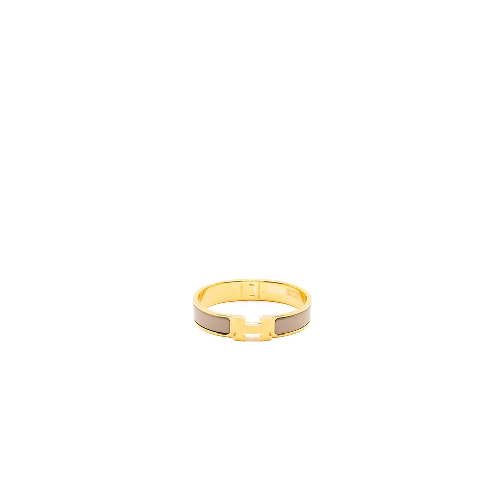 HERMES CLIC H BRACELET MARRON GLACE GHW