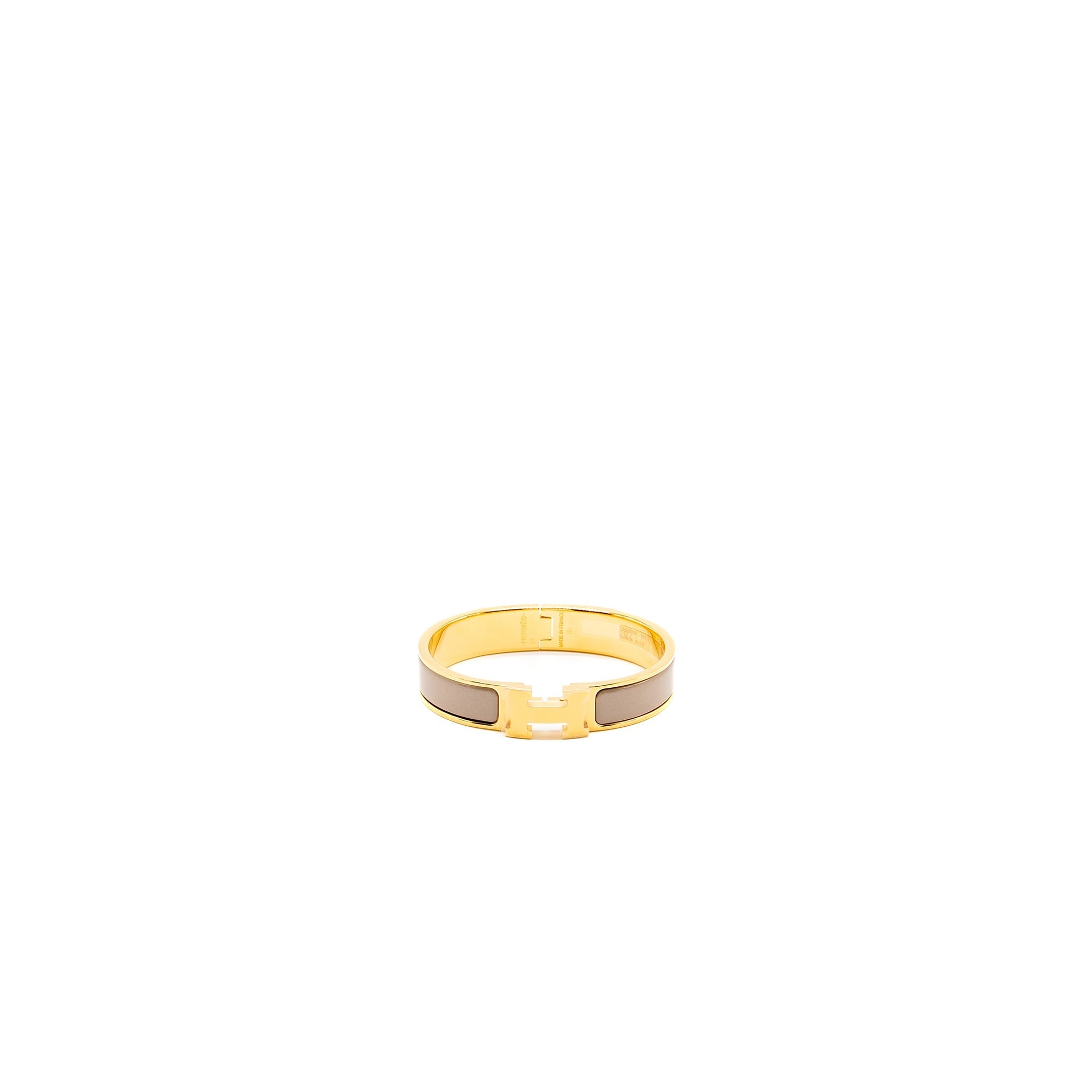 HERMES CLIC H BRACELET MARRON GLACE GHW