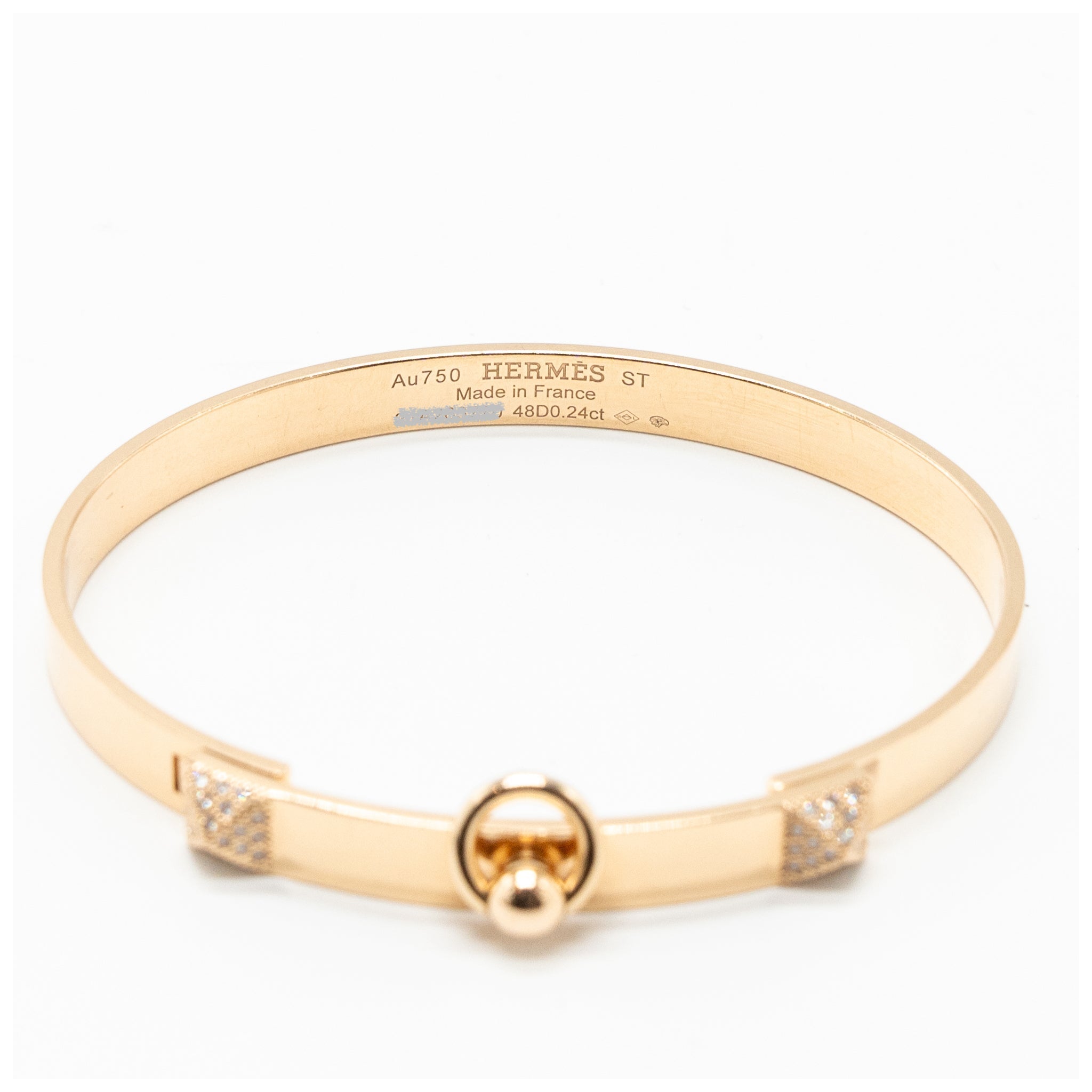 HERMES COLLIER DE CHIEN BRACELET ROSE GOLD DIAMONDS