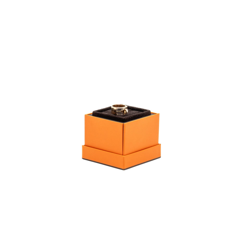 HERMES KELLY BAGUETTES RING ROSE GOLD WITH DIAMONDS