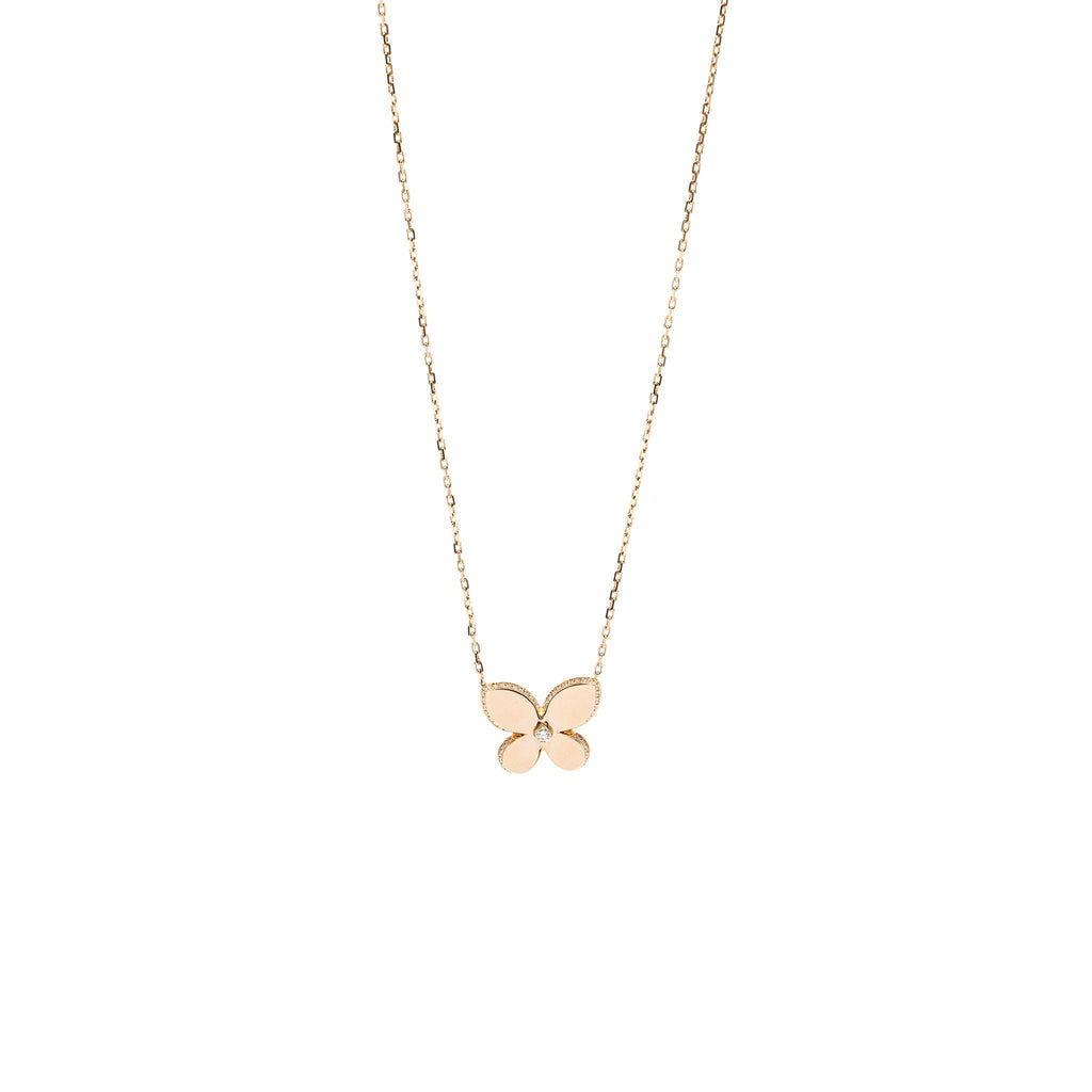 GRAFF PAVE BUTTERFLY PENDANT ROSE GOLD, DIAMONDS