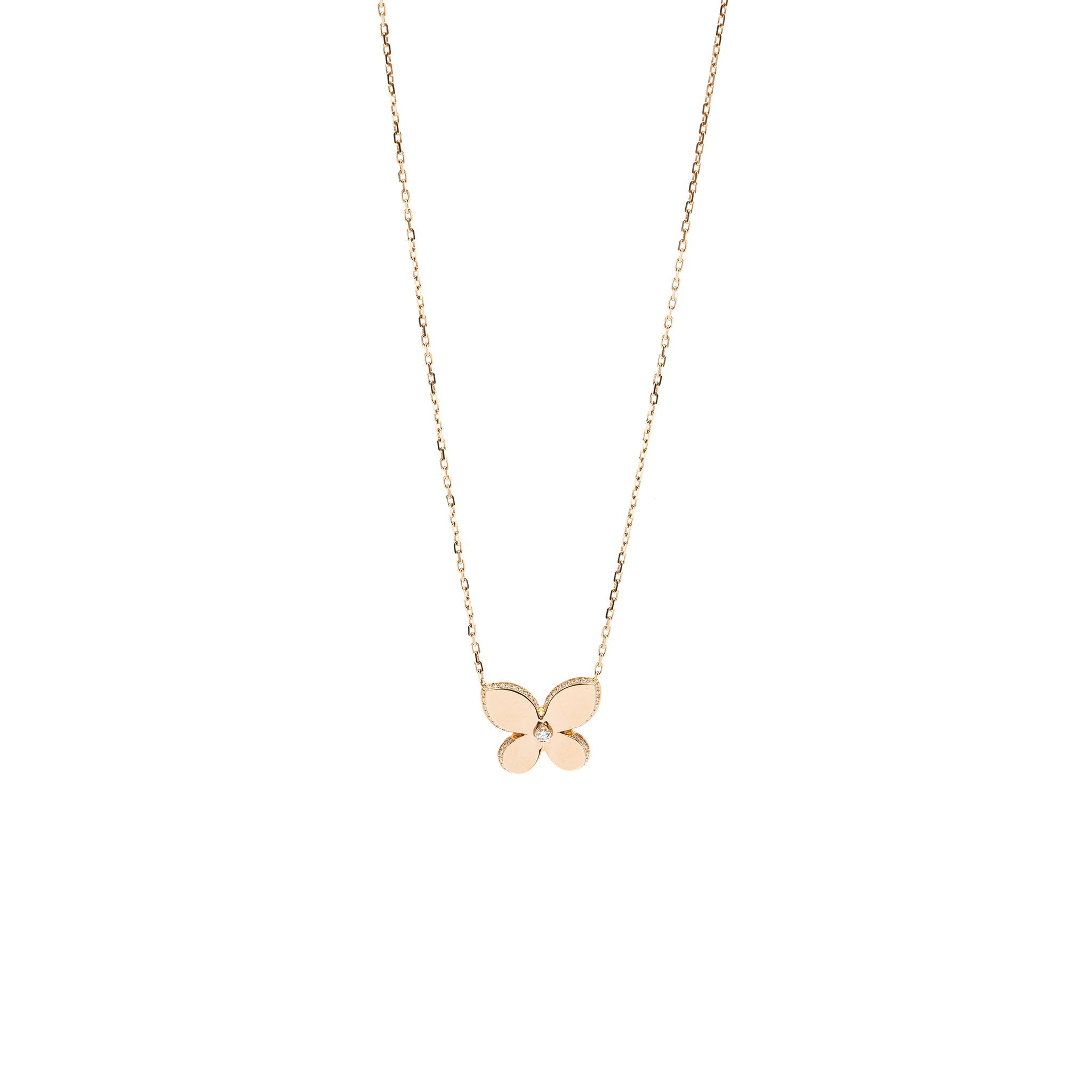 GRAFF PAVE BUTTERFLY PENDANT ROSE GOLD, DIAMONDS