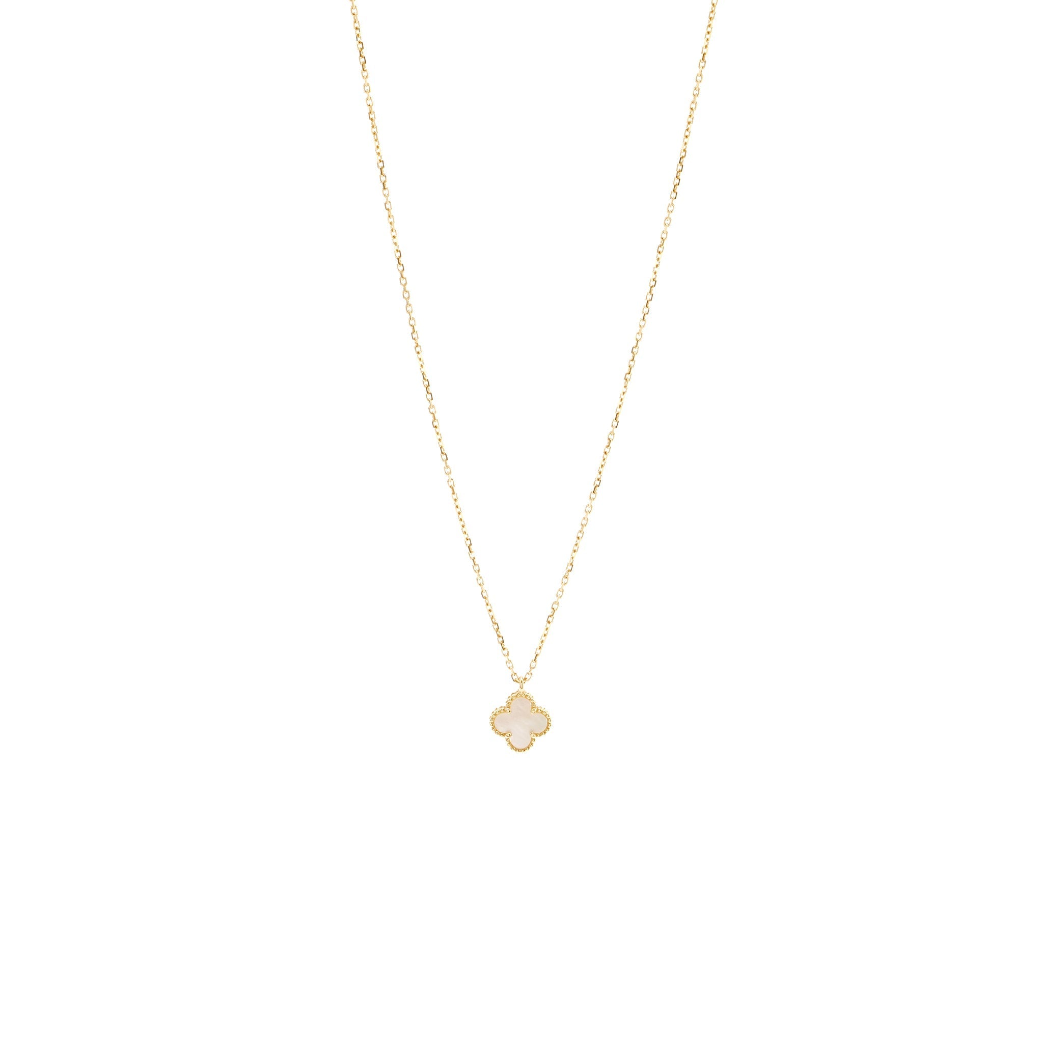 VAN CLEEF & ARPELS SWEET ALHAMBRA PENDANT MOTHER OF PEARL YELLOW GOLD