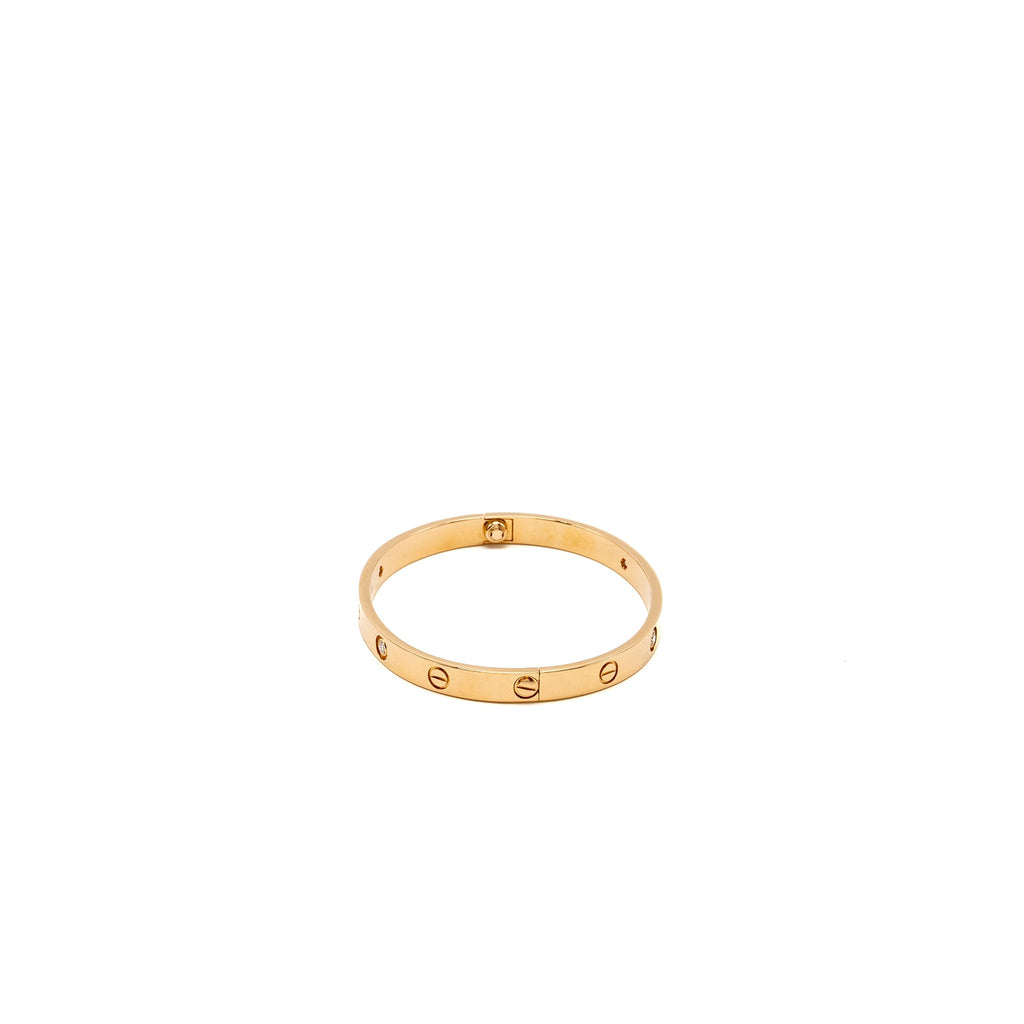 CARTIER LOVE BRACELET ROSE GOLD, 4 DIAMONDS