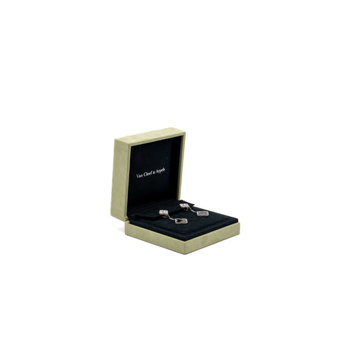 VAN CLEEF & ARPELS MAGIC ALHAMBRA 2-MOTIFS EARRINGS WHITE GOLD/ ONYX/ DIAMONDS