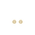 CHANEL ROUND CC LOGO EARCLIPS CRYSTAL GOLD TONE