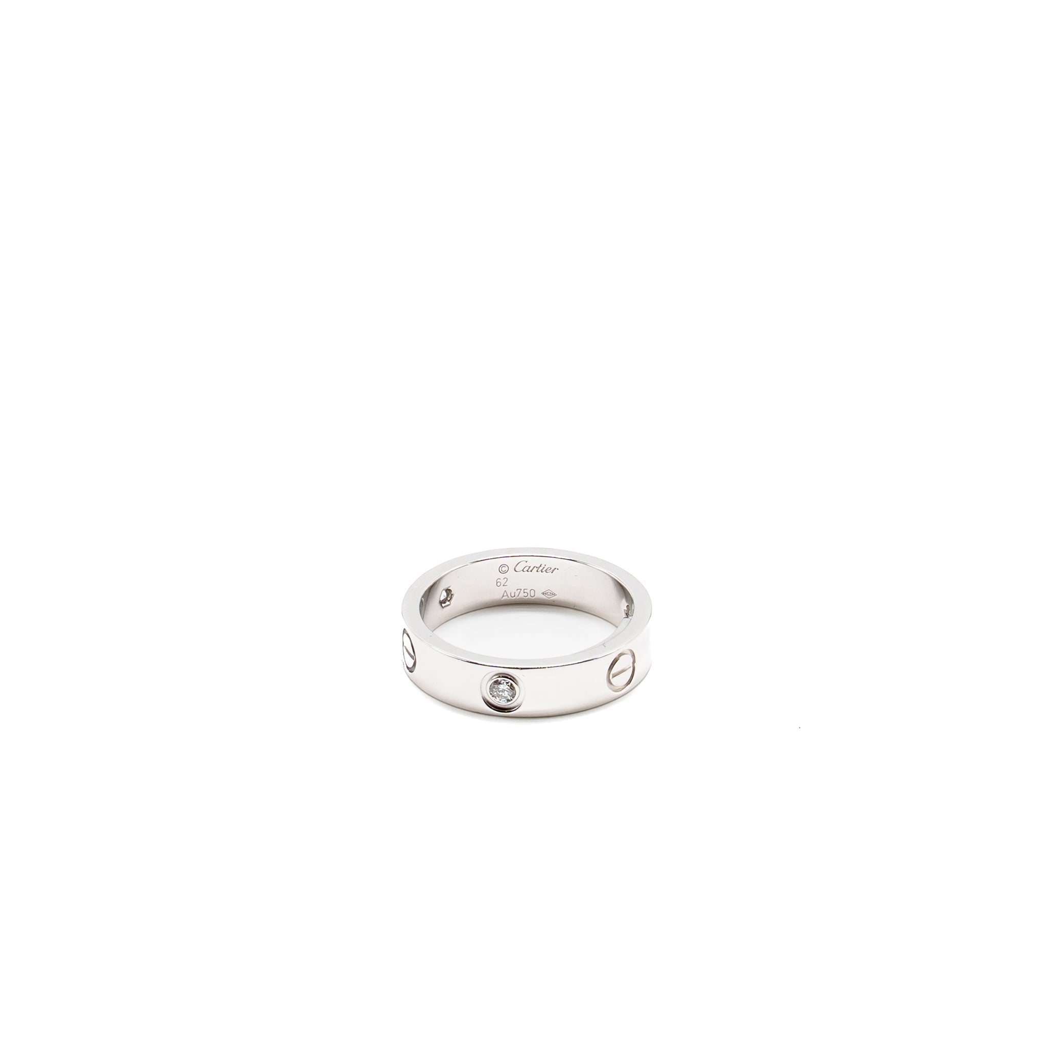 CARTIER LOVE RING WHITE GOLD WITH 3 DIAMONDS