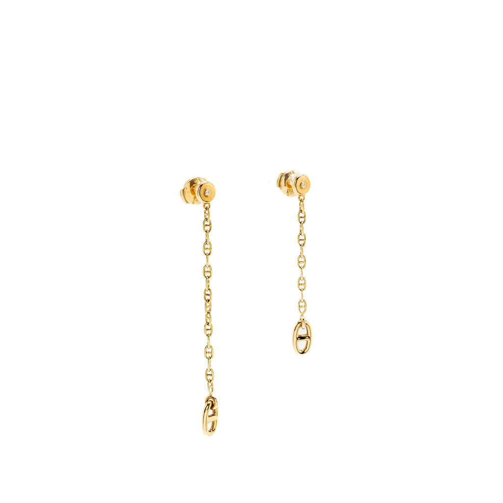 HERMES NEW FARANDOLE EARRINGS YELLOW GOLD, DIAMONDS